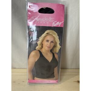 Exquisite Form Bra Wireless Longline Lace Back & Posture Support 36B Black NWT